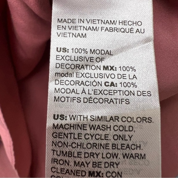 CHICO'S XL Ruffle Tie Neck Pullover Satin Blouse Burnished Rose Work Romantic - Picture 12 of 14